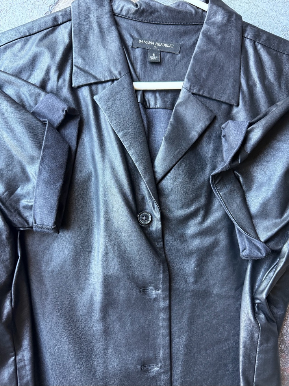 Banana Republic faux leather shirt